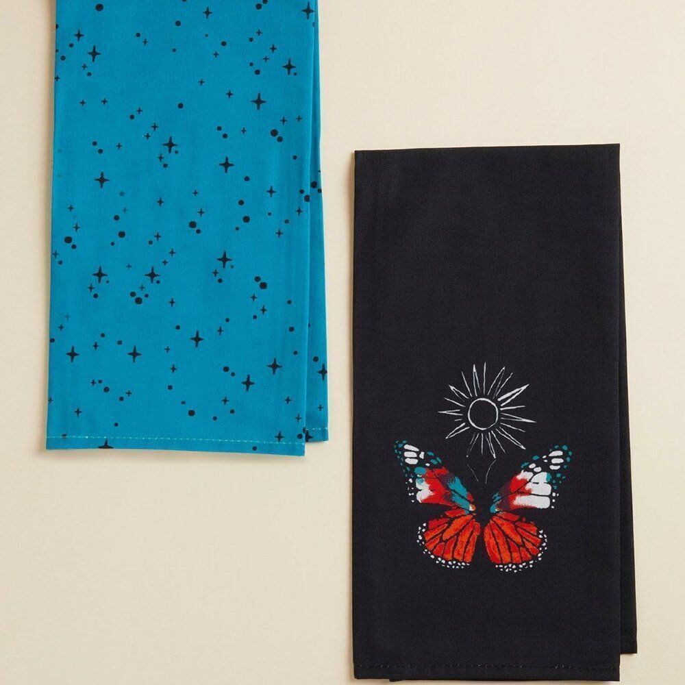 Torrid Butterfly Tea Towel Set (set of 2) New